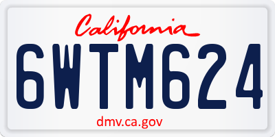 CA license plate 6WTM624
