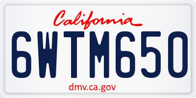 CA license plate 6WTM650