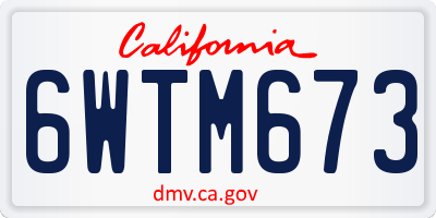 CA license plate 6WTM673