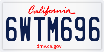CA license plate 6WTM696