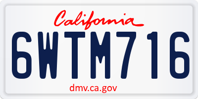 CA license plate 6WTM716