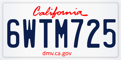 CA license plate 6WTM725