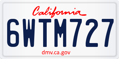 CA license plate 6WTM727