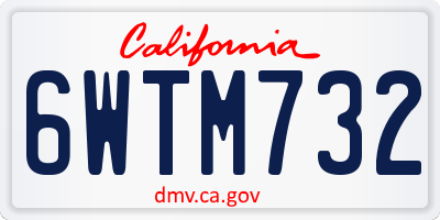 CA license plate 6WTM732