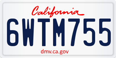 CA license plate 6WTM755