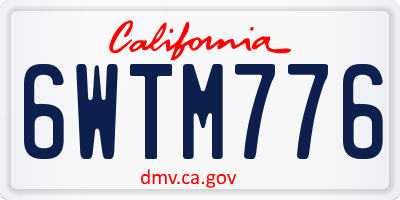 CA license plate 6WTM776