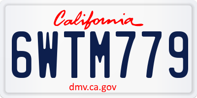CA license plate 6WTM779