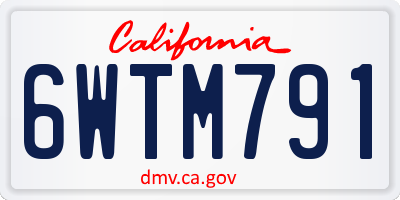 CA license plate 6WTM791