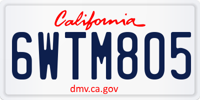 CA license plate 6WTM805