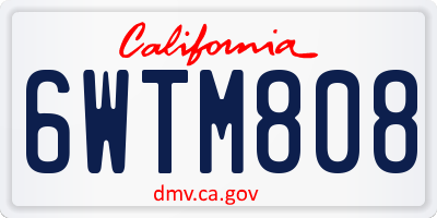 CA license plate 6WTM808