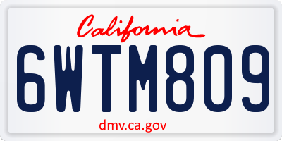 CA license plate 6WTM809