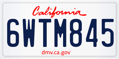 CA license plate 6WTM845