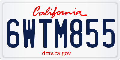 CA license plate 6WTM855