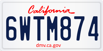 CA license plate 6WTM874