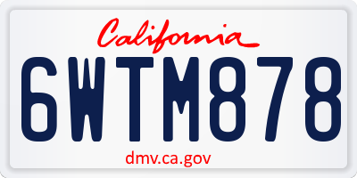 CA license plate 6WTM878