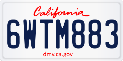 CA license plate 6WTM883