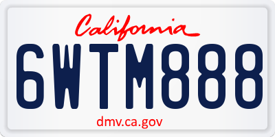 CA license plate 6WTM888