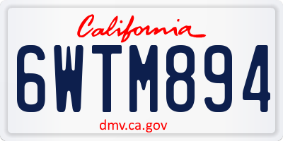 CA license plate 6WTM894