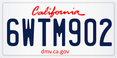 CA license plate 6WTM902