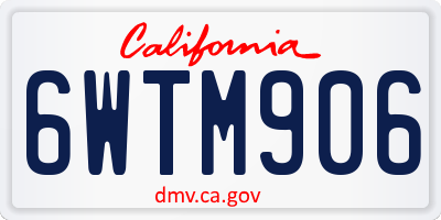 CA license plate 6WTM906