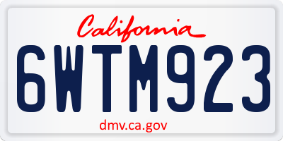CA license plate 6WTM923