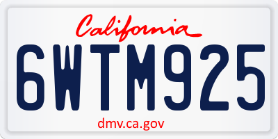 CA license plate 6WTM925