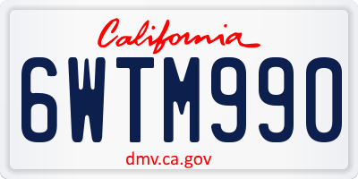 CA license plate 6WTM990