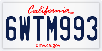 CA license plate 6WTM993