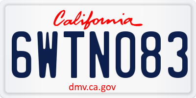 CA license plate 6WTN083