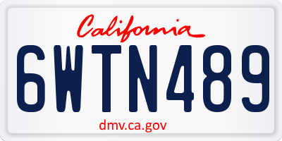 CA license plate 6WTN489