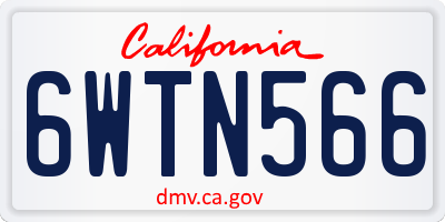 CA license plate 6WTN566