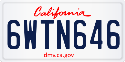 CA license plate 6WTN646