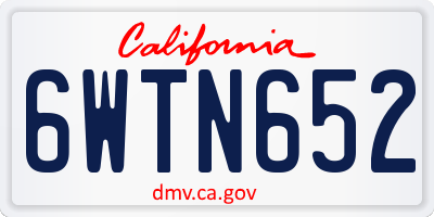 CA license plate 6WTN652