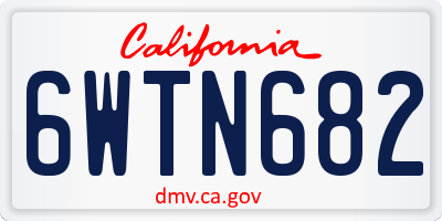 CA license plate 6WTN682