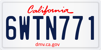 CA license plate 6WTN771