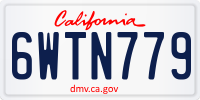 CA license plate 6WTN779