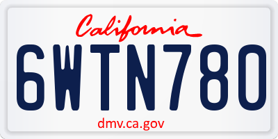 CA license plate 6WTN780