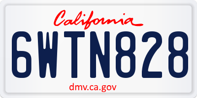 CA license plate 6WTN828