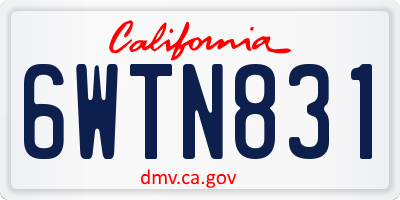 CA license plate 6WTN831