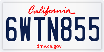 CA license plate 6WTN855