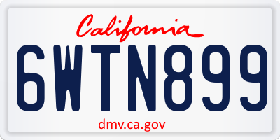 CA license plate 6WTN899