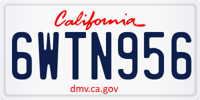 CA license plate 6WTN956