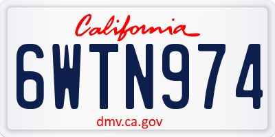 CA license plate 6WTN974