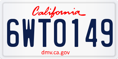 CA license plate 6WTO149