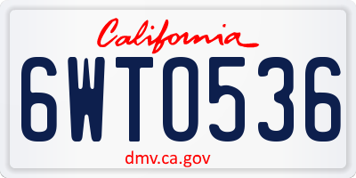 CA license plate 6WTO536