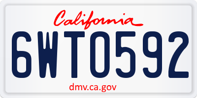 CA license plate 6WTO592
