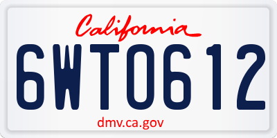 CA license plate 6WTO612