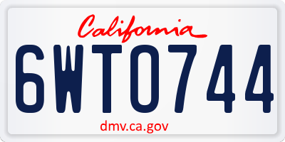 CA license plate 6WTO744