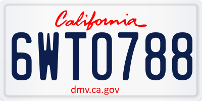 CA license plate 6WTO788