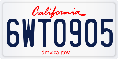 CA license plate 6WTO905